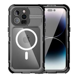 Suitable for Apple 16Pro Metal Magnetic Waterproof Phone Case iPhone 15 Pro Max Outdoor Sports 14Plus Protective Case 13/14 Anti-Drop and Dustproof Waterproof Case Cover