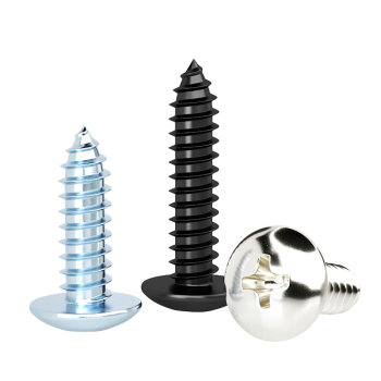 Black/nickel plated/galvanized large flat head self-tapping screw