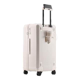 Jiaxier 2025 new sanqi open suitcase female student large capacity pc trolley case upgraded cup holder suitcase