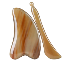 White buffalo horn scraping plate facial beauty facial head meridians Meridian Massage Comb Scratching the eye dial fascia Rod Essential Oils