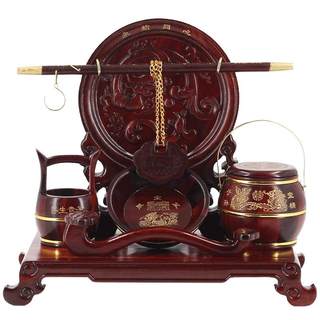 子孙桶实木摆件结婚婚庆用品早生贵子新娘婚房陪嫁套装红木三件套