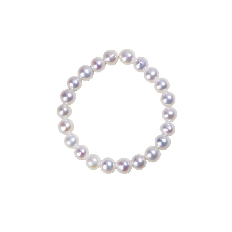 Freshwater pearl ring for women, round, light, luxurious and high-end