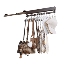Hat storage clip bag entrance hook wardrobe telescopic slide track storage artifact multi-functional storage rack
