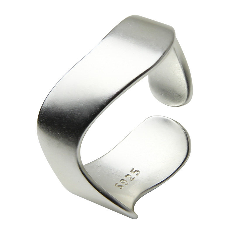 Sterling silver ring cold style irregular matte fashion