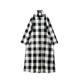 Black and white plaid loose dress shirt skirt versatile