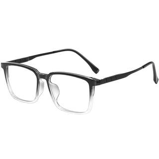 渐变半黑框眼镜框男大框近视眼镜超轻纯钛男款半透明眼镜架潮方框