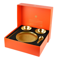(Self-operated) UAE RAK Gold and Jade Mantang Ruyi Gold Bowl Set Rich Gold Full Moon First Year Wedding Gift