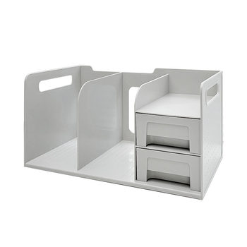 Bookend rack desktop ຊັ້ນວາງປື້ມຫ້ອງການ desk layered multi-functional file bezel desk book storage box