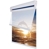 Zhishang Day and Night Curtain Double-layer Roller Curtain Blackout Sun Protection Bedroom Bay Window Office Electric Lifting Curtain Roll-pull Curtain