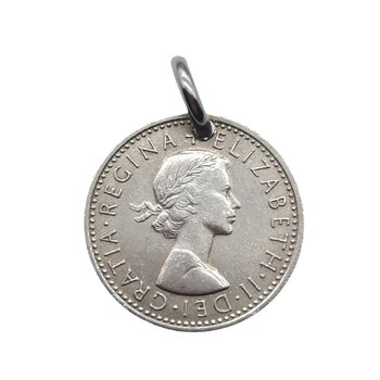 Genuine lucky coin british 6p coin pendant