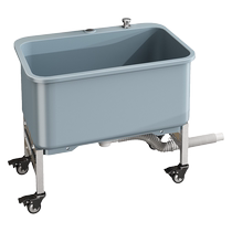Stainless steel high-foot mop pool balcony household small washing mop pool removable mop bucket with drainage mop pool