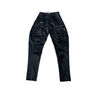 网红款2025百搭女秋冬新款洗水皮哈伦裤宽松显瘦高腰休闲裤潮皮裤