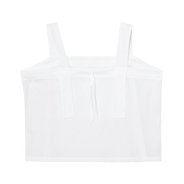 Shifanli white wide shoulder strap bow shirt small shirt short sleeveless shirt for women Eveli outlets store