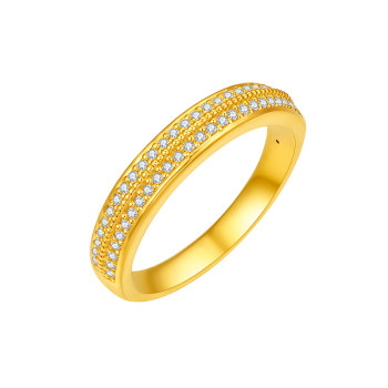Saphire solid gold ring, star-studded sparkling light luxury 5d hard gold gold jewelry for your girlfriend to wear