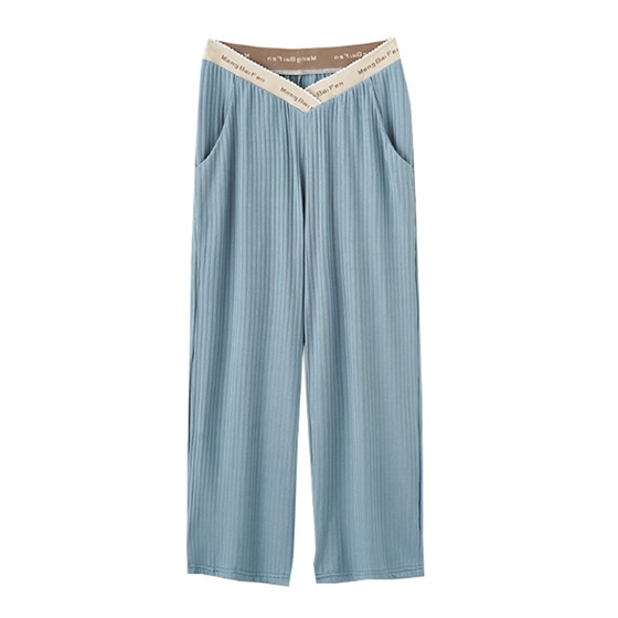 Pregnant women's low -waist ice silk wide -leg pants in summer thin external wear leggings casual straight trailer pants can be worn after giving birth
