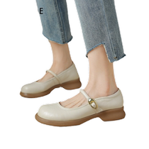 Daphne thick-soled Mary Jane womens shoes summer 2024 new flat shoes genuine leather single shoes thick-soled summer small leather shoes