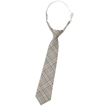 Gray striped plaid lazy tie-free tie