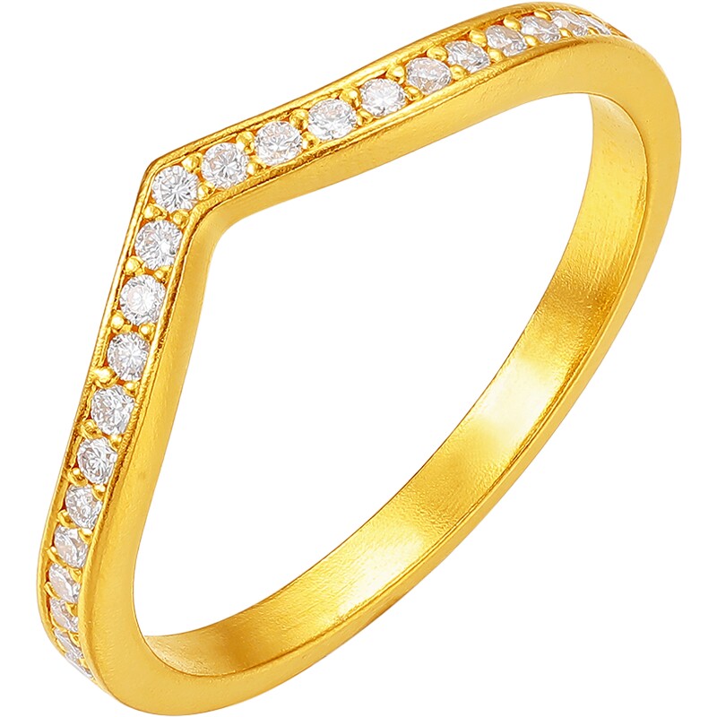 Saturday blessing gold inlaid diamond ring for women