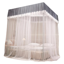 Princess style floor-standing mosquito net home bedroom palace three-door bracket thickened bed curtain bed curtain pattern 2024 new style
