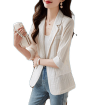 Tencel sun protection clothing three-quarter sleeve suit jacket womens summer new temperament versatile high-end thin small suit