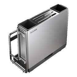 Stainless Steel Knife Holder Storage Rack Kitchen Pot Lid Cutting Board Knife Integrated Storage Rack Countertop Cutting Board Placement Rack Wall-Mounted