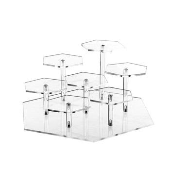 Acrylic trapezoidal display rack cosmetic storage rack multifunctional booth jewelry antique ornaments exhibition rack figure rack