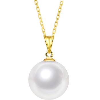 Duxi/dohx round pearl pendant 18k gold necklace