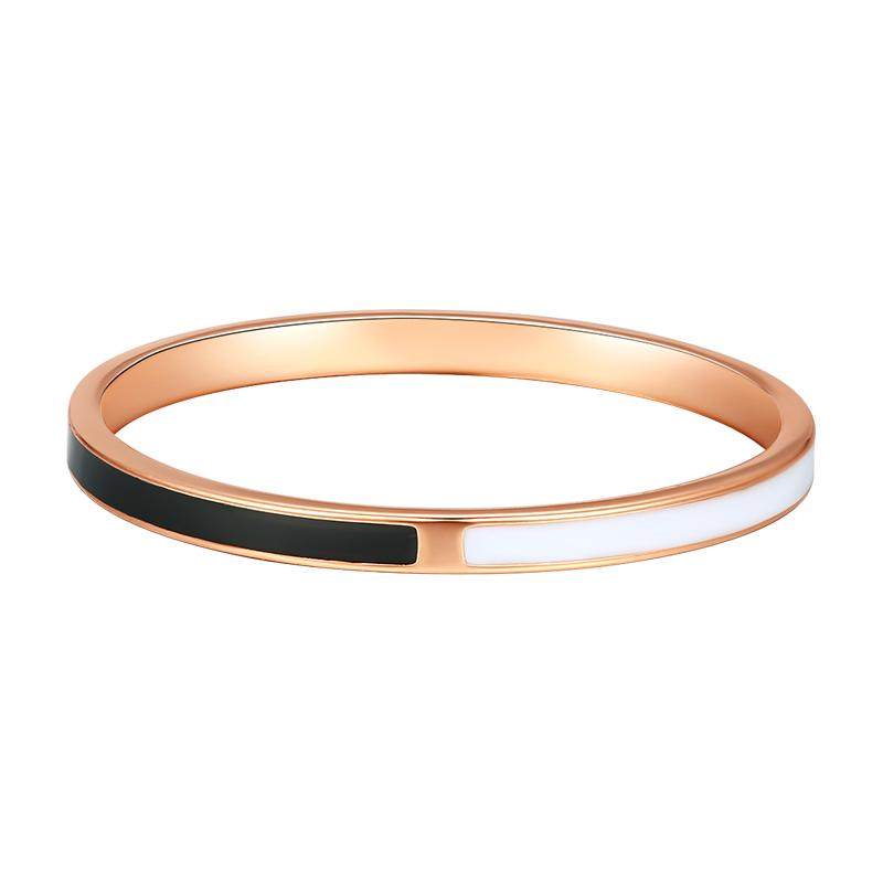TSL Xie Ruilin 18K gold ring three-color enamel simple line plain gold ring 63862
