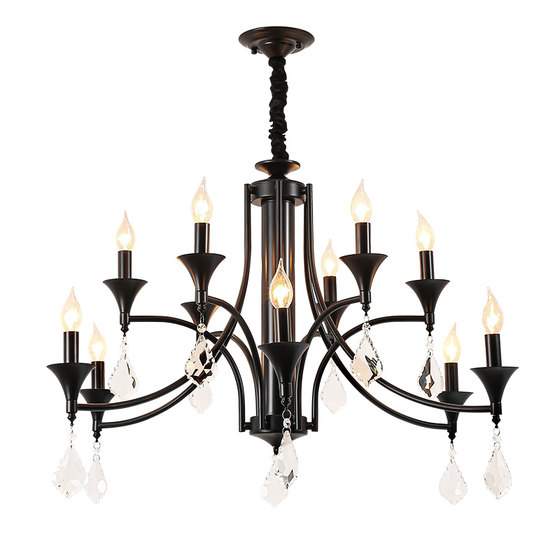 American retro living room crystal chandelier