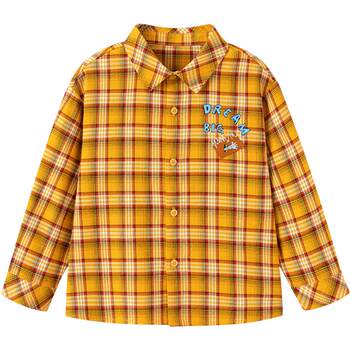 Balabala children's long-sleeved shirt plaid autumn shirt