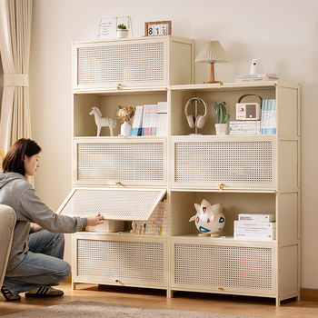 Combination bookcase multi-functional household floor-standing bookshelf living room solid wood storage rack children's multi-layer storage large bookcase