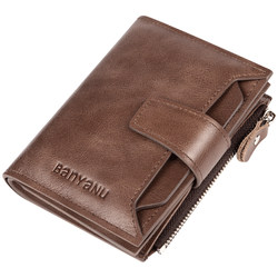 Genuine wallet men's short leather cowhide driver's license multi-function 2022 new hot men's wallet for dad