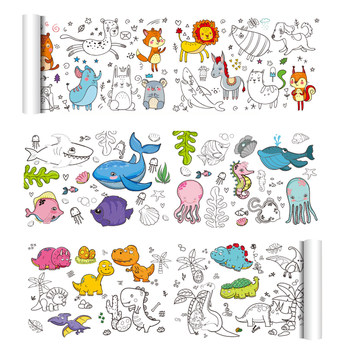 Extra long children's graffiti large drawing paper coloring drawing paper