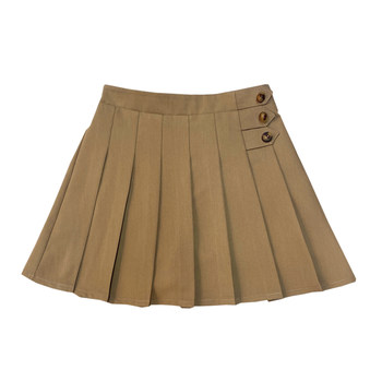 ເດັກຊາຍນ້ອຍຂອງ Wooden College Style Khaki Girls' Skirt Spring and Autumn New Short Skirt High Waist Pleated Skirt for Girls Big