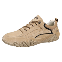 Jeep Mens Shoes 2024 New Spring Outdoor Light Casual Shoes Mens Soft Sole Versatile Leather Sports Shoes