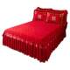 Bed skirt full cotton cotton bed cover wedding red
