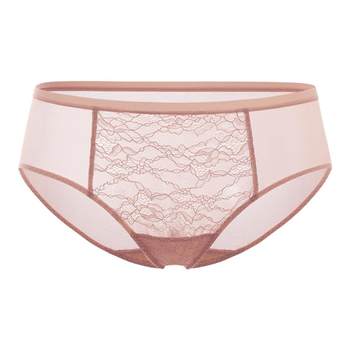 HSIA hip-covering underwear women's lace new attitude cotton bottom crotch does not pinch the buttocks sexy ບາງໆ mid-waist boxer briefs