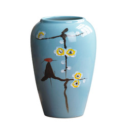 Clearance Sale Jingdezhen Vintage Nostalgic Ceramic Vase Ornament for Living Room Flower Arrangement High-End Light Luxury Home Decoration