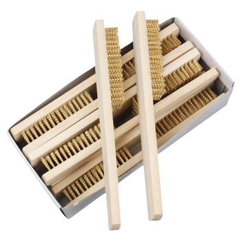 Steel wire brush long handle copper wire brush wooden handle steel brush rust removal with handle play brush iron brush barbecue brush cleaning brush