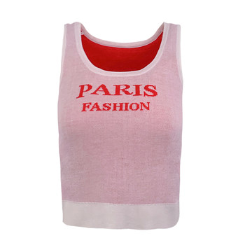 Earth Store Pink I-shaped Unique and Chic Suspender Sweet and Spicy Vest Women's Summer Outerwear Short Sleeveless Hot Girl Top