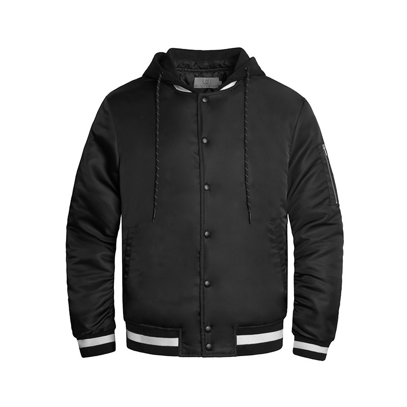 Winter fleece jacket hooded baseball uniform men's cotton coat