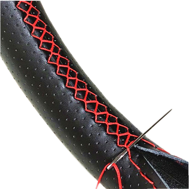 Genuine leather hand-stitched steering wheel cover 40 42 45 47 50cm large truck truck bus passenger car car handle cover