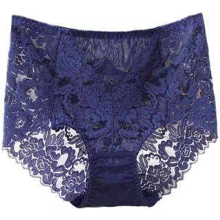 4条装高腰内裤女性感蕾丝面料提臀收腹大码胖MM纯棉裆无痕三角裤