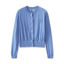 (Same style in the mall) LILY 2024 new autumn style bow embroidered beading yarn comfortable and versatile knitted cardigan