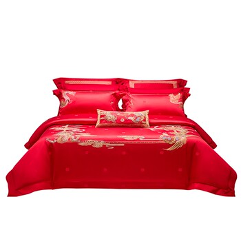 Luolai bed sheets and quilt cover jacquard embroidery wedding wedding