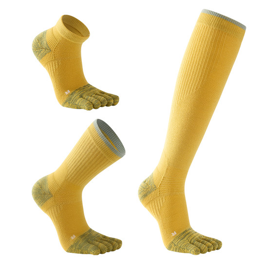 Merino wool gradient pressure compression five-finger women's socks