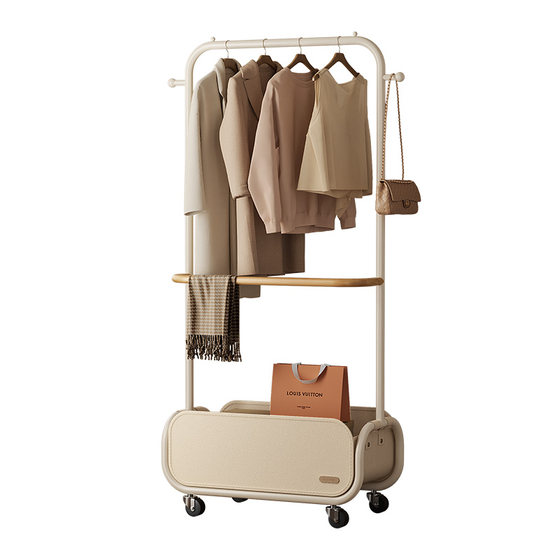 Space-saving secondary net rack bedroom floor-standing clothes rack