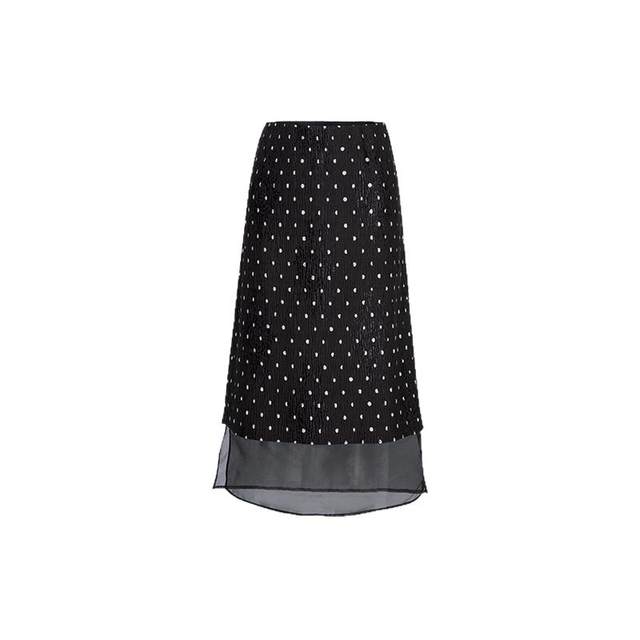 HPLY 2025 spring new women's straight polka-dot slim commuting skirt