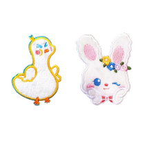 XM embroidery patch simple girls winter sewing cartoon patch patch childrens down jacket decal sticker pink