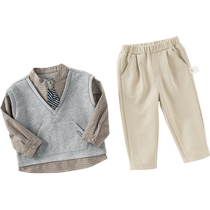 David Bella boys gentleman trousers suit baby long-sleeved top pants dress two-piece childrens performance clothing set